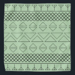 Cute Green Aztec Pattern Print Southwest Pet Bandana<br><div class="desc">Trendy Aztec pattern. Black print on green background.</div>