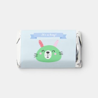 Cute Green Baby Bunny | Baby Shower  Hershey's Miniatures