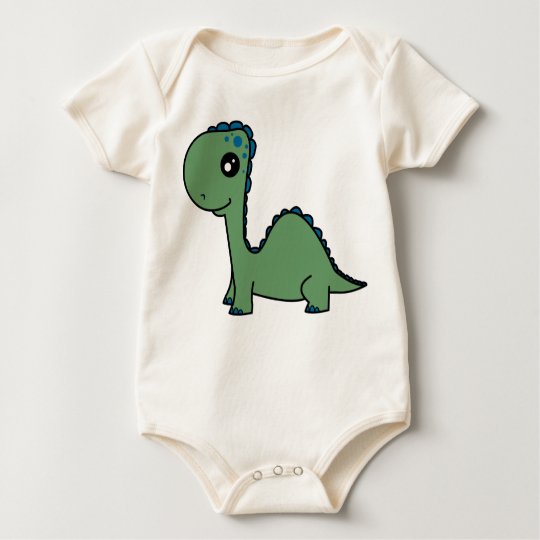 Cute Green Baby Dinosaur Baby Bodysuit