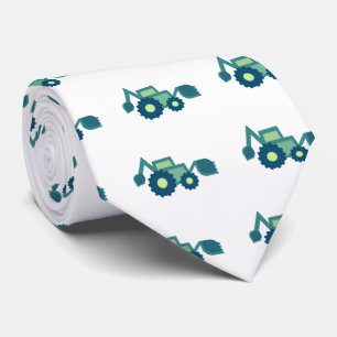 Cute Green Backhoe Funny Excavator Digger Boys Neck Tie