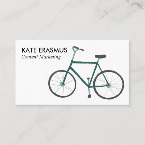 Cute Green Bicycle illustrated business card