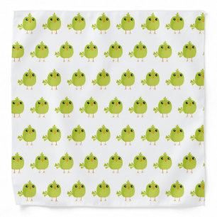 Cute Green Bird Cartoon Bandana