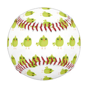 Cute Green Bird Cartoon Baseball