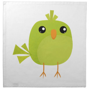 Cute Green Bird Cartoon Cloth Napkin