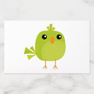 Cute Green Bird Cartoon Envelope Liner