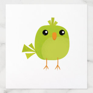 Cute Green Bird Cartoon Envelope Liner