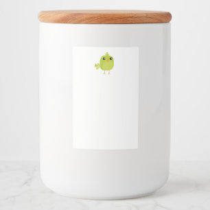 Cute Green Bird Cartoon Food Label