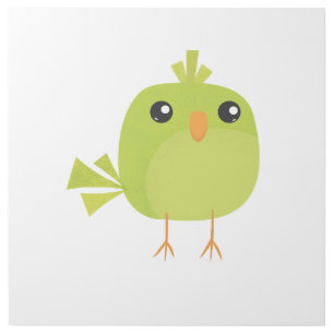 Cute Green Bird Cartoon Gallery Wrap