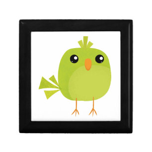 Cute Green Bird Cartoon Gift Box
