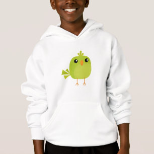 Cute Green Bird Cartoon Hoodie