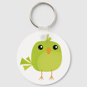 Cute Green Bird Cartoon Keychain