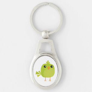 Cute Green Bird Cartoon Keychain