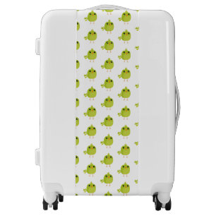 Cute Green Bird Cartoon Luggage