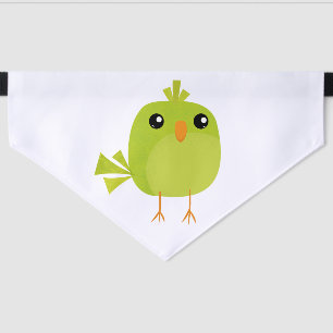 Cute Green Bird Cartoon Pet Bandana Collar