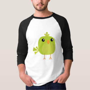Cute Green Bird Cartoon T-Shirt