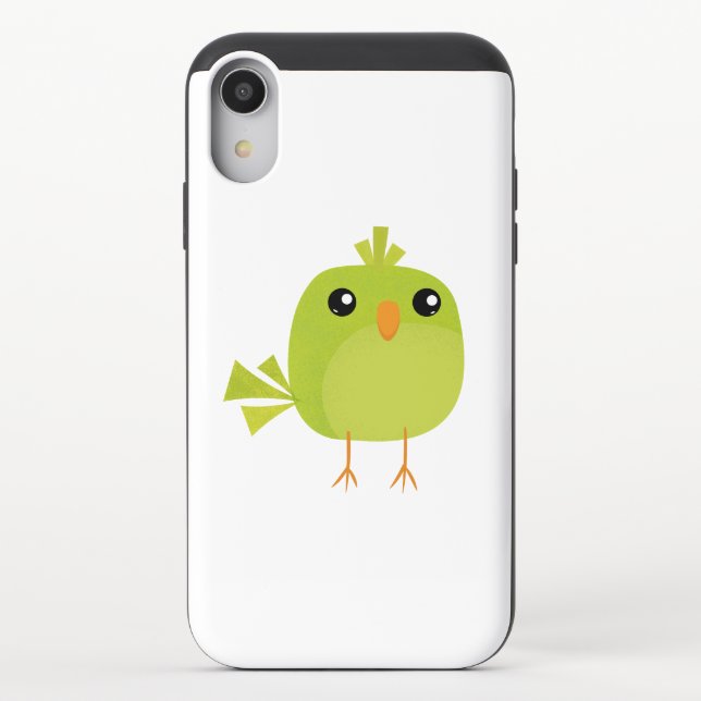 Cute Green Bird Cartoon Uncommon iPhone Case (Back)
