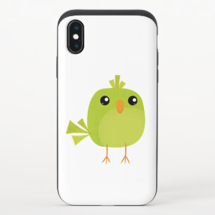 Cute Green Bird Cartoon iPhone X Slider Case