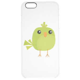 Cute Green Bird Cartoon Clear iPhone 6 Plus Case