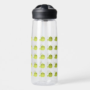 Cute Green Bird Cartoon Water Bottle