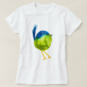 Cute green bird watercolor T-Shirt