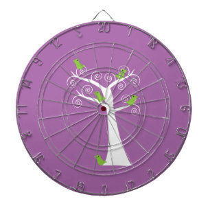 Cute Green Birds Whimsical Nature Design Dart Board