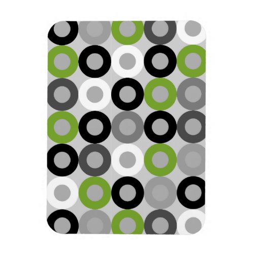 Cute green black and white dots vector pattern magnet