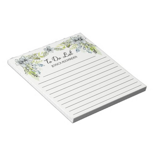  Cute Green Blue Hand Drawn Flowers To Do Name Not Notepad