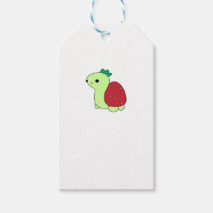 Cute green blushing strawberry turtle Classic T-Sh Gift Tags