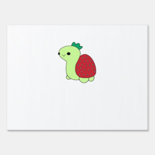 Cute green blushing strawberry turtle Classic T-Sh Sign