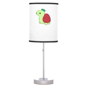Cute green blushing strawberry turtle Classic T-Sh Table Lamp