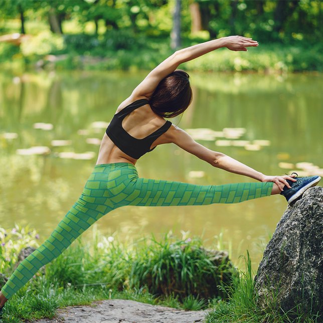 Cute Green Brick Gym Yoga  Women Tight Leggings (Creator Uploaded)