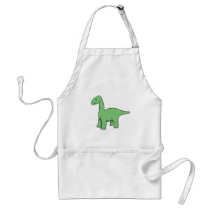 Cute Green Brontosaurus Adult Apron