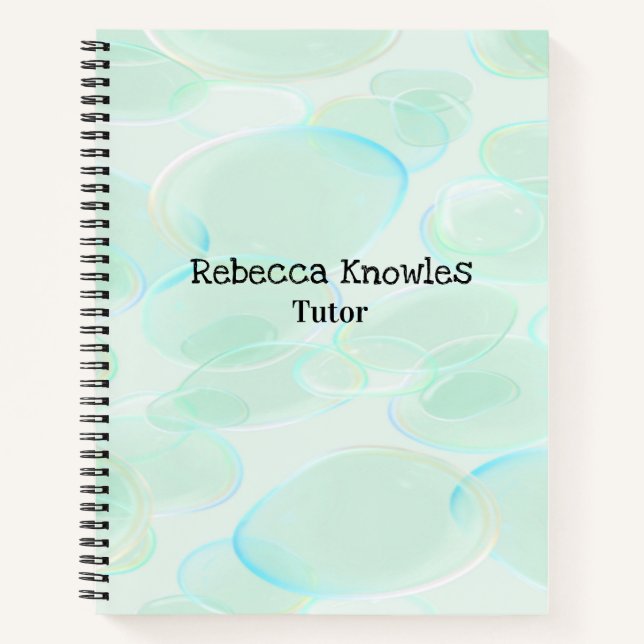 Cute green bubbles pattern notebook (Front)