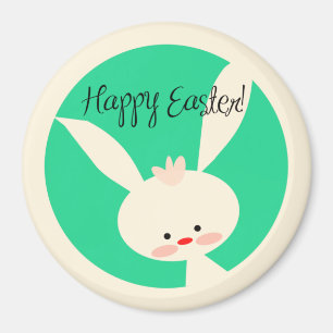 Cute green Bunny for Easter Classic Round  Magnet