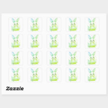 Cute Green Bunny Party Theme Pastel Floral