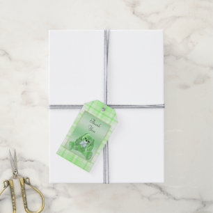 Cute Green Bunny Rabbit Thank You Baby Shower Gift Tags