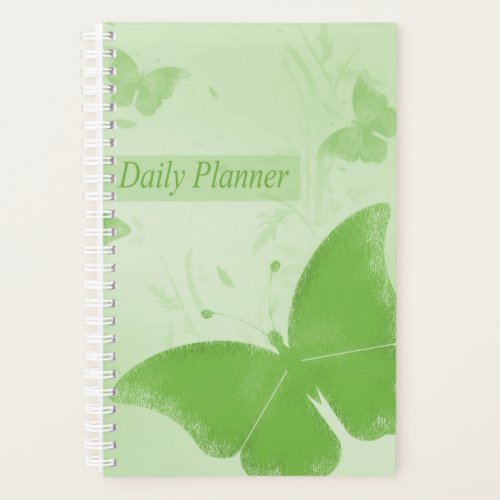 Cute Green Butterflies Daily Planner