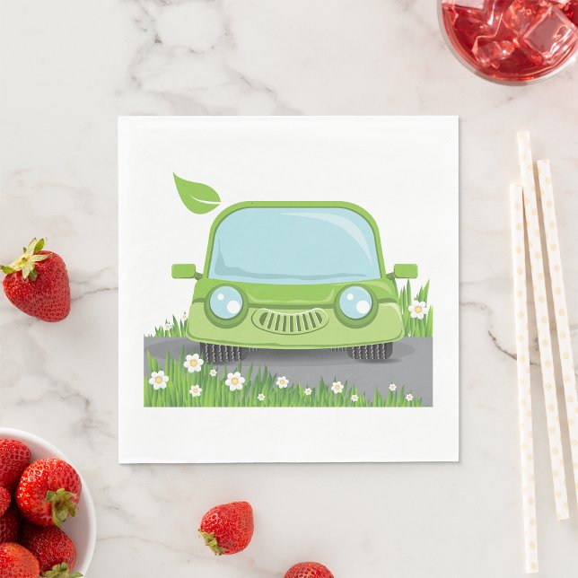 Cute Green Car Napkins (Creator Uploaded)