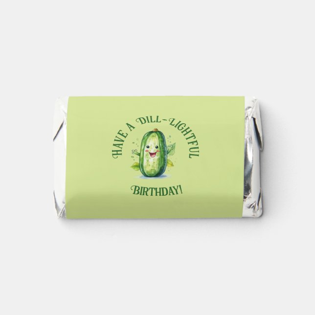 Cute Green Cartoon Pickle Birthday Hershey's Miniatures (Front)
