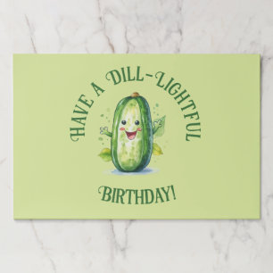 Cute Green Cartoon Pickle Birthday Paper Pad