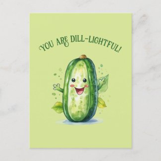 Cute Green Cartoon Pickle