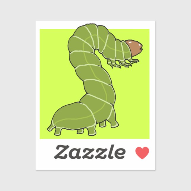 Cute Green Caterpillar Sticker (Sheet)