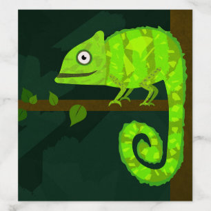 Cute Green Chameleon Illustration Tropical Reptile Envelope Liner