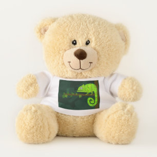Cute Green Chameleon Illustration Tropical Reptile Teddy Bear