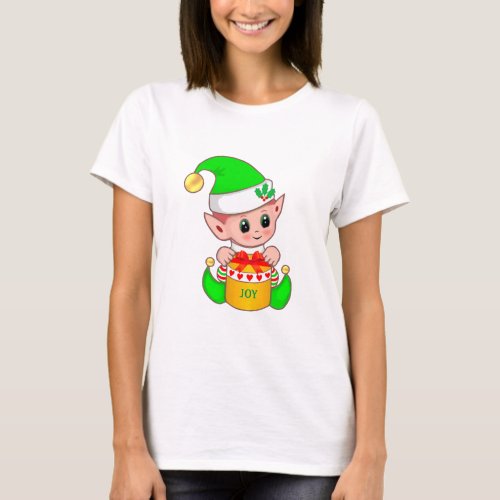 Cute green Christmas elf T_Shirt