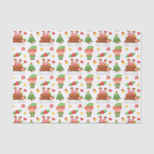Cute Green Christmas Elf Tissue Paper