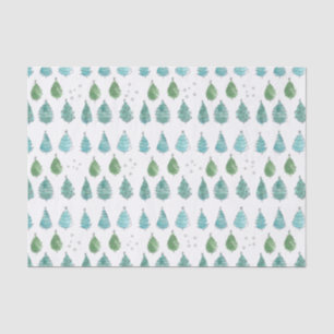 Cute Green Christmas Trees Tissue Paper