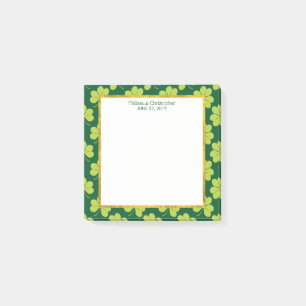 Cute Green Clover Pattern Wedding Post-it Notes