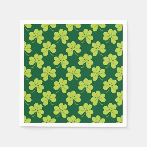 Cute Green Clover Shamrock Pattern Napkins