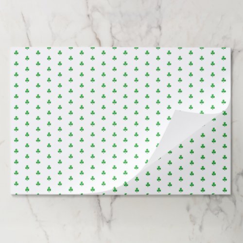 Cute Green Clover Shamrock pattern paper placemats